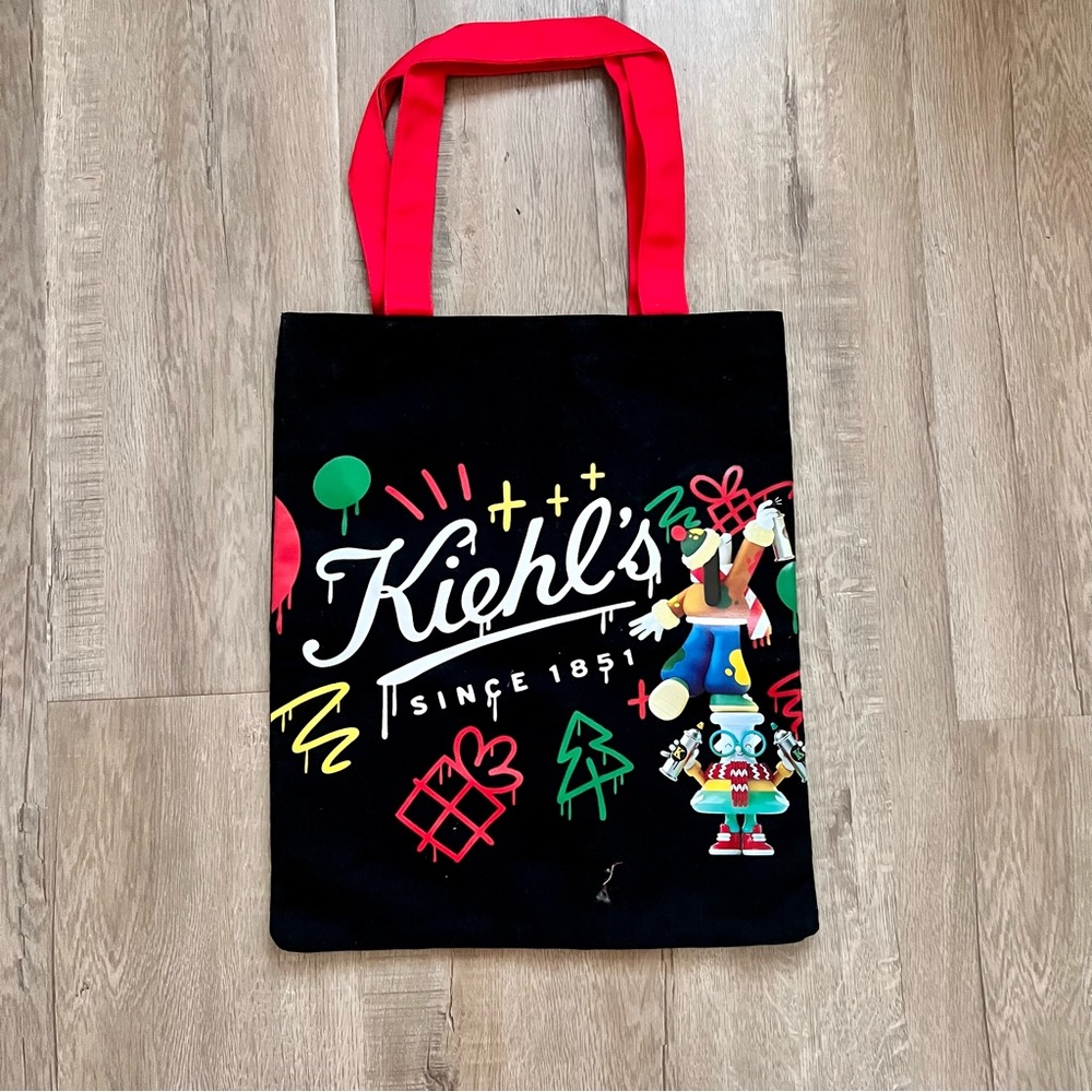 RARE Kiehl's 2022 Limited Edition Christmas Canvas Tote Shopping Bag BRAND NEW‎